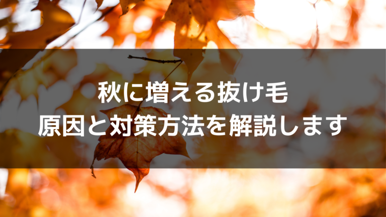 秋に抜け毛が多くなる理由と対策方法を解説します